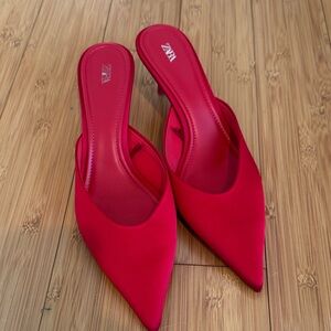 Zara Women's Bold Red Mules